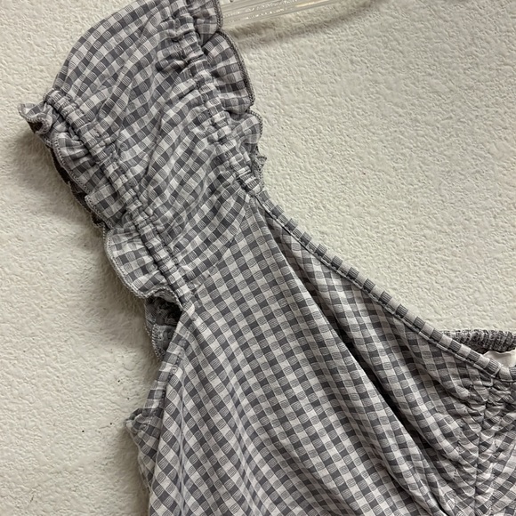 Urban Romantics Gingham Check Rushed Front Crop Top M - Picture 7 of 15